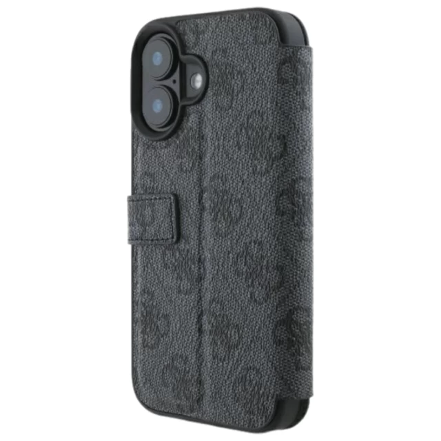 Чехол-книжка Guess 4G Big Metal Logo для iPhone 16 Black (GUBKP16S4GMGGR)