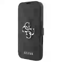 Чохол-книжка Guess 4G Big Metal Logo для iPhone 16 Black (GUBKP16S4GMGGR)