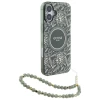 Чехол Guess IML Flowers Allover Electro with Pearl Strap для iPhone 16 Plus Green with MagSafe (GUHMP16MHCPOFPA)