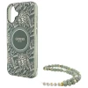 Чехол Guess IML Flowers Allover Electro with Pearl Strap для iPhone 16 Plus Green with MagSafe (GUHMP16MHCPOFPA)