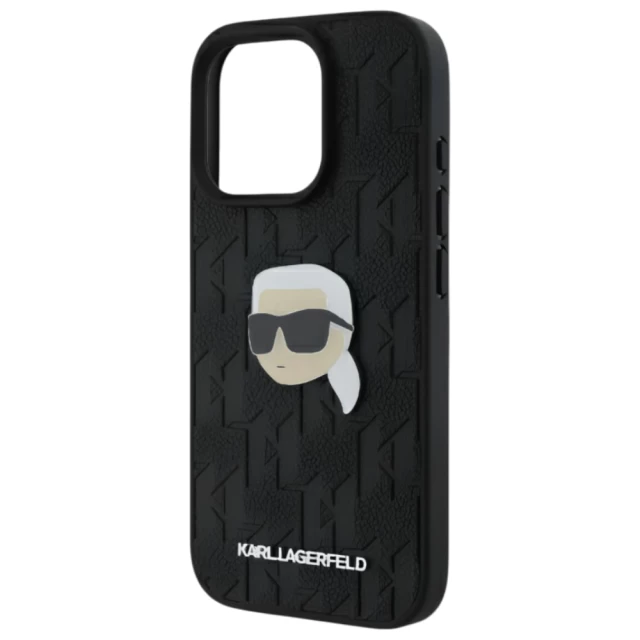 Чохол Karl Lagerfeld Monogram Karl Head Pin для iPhone 16 Pro Max Black (KLHCP16XPGKLKIPK)