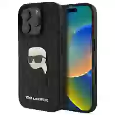 Чохол Karl Lagerfeld Monogram Karl Head Pin для iPhone 16 Pro Max Black (KLHCP16XPGKLKIPK)