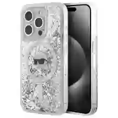 Чохол Karl Lagerfeld Liquid Glitter Karl Head для iPhone 16 Pro Max Transparent with MagSafe (KLHMP16XLGKISGH)