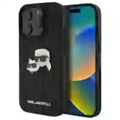 Чохол Karl Lagerfeld Monogram Karl & Choupette Head Pin для iPhone 16 Pro Max Black (KLHCP16XPGKLKCPK)