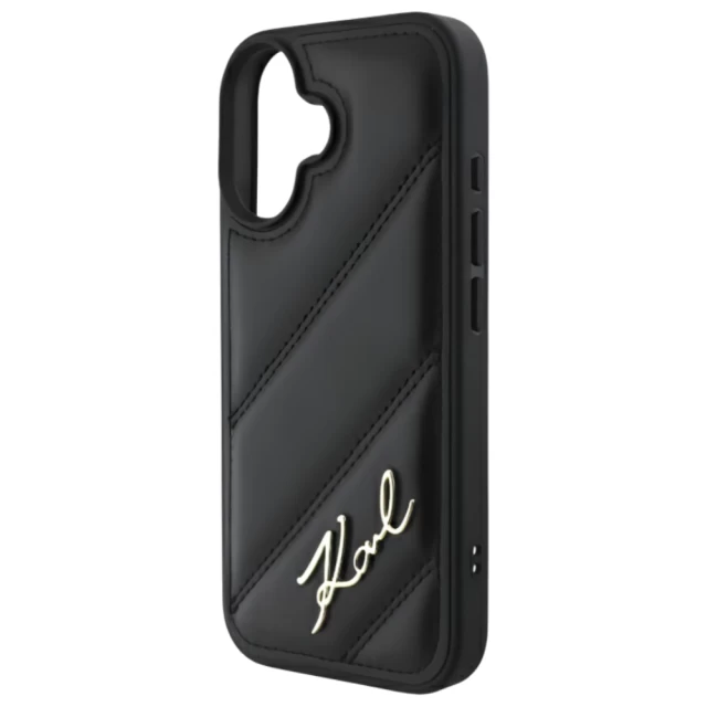 Чохол Karl Lagerfeld Quilted Signature для iPhone 16 Plus Black (KLHCP16MPQDSMGK)