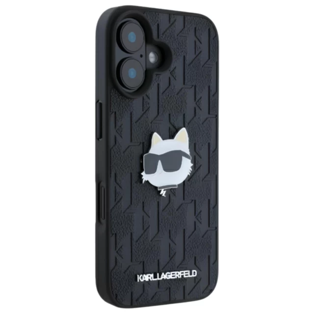 Чохол Karl Lagerfeld Monogram Choupette Head Pin для iPhone 16 Black (KLHCP16SPGKLCHPK)