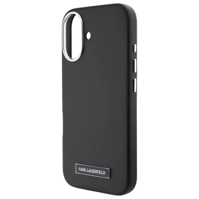 Чохол Karl Lagerfeld FW Metal Plate для iPhone 16 Plus Black with MagSafe (KLHMP16MPGMSRPK)