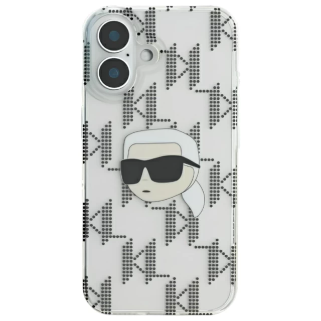 Чохол Karl Lagerfeld IML Karl Head & Monogram для iPhone 16 Transparent (KLHCP16SHKLPKHT)