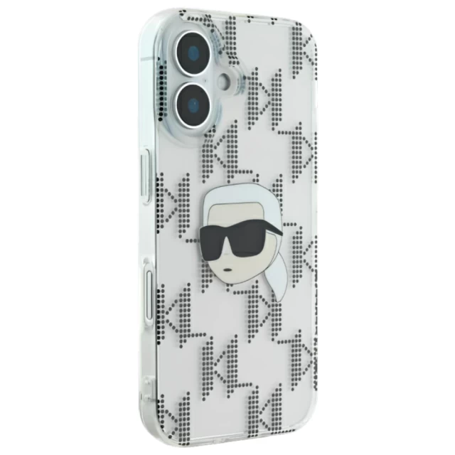 Чохол Karl Lagerfeld IML Karl Head & Monogram для iPhone 16 Transparent (KLHCP16SHKLPKHT)