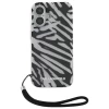 Чохол Karl Lagerfeld IML Zebra Pattern & Cord для iPhone 16 Black (KLHCP16SHZBPKCCK)