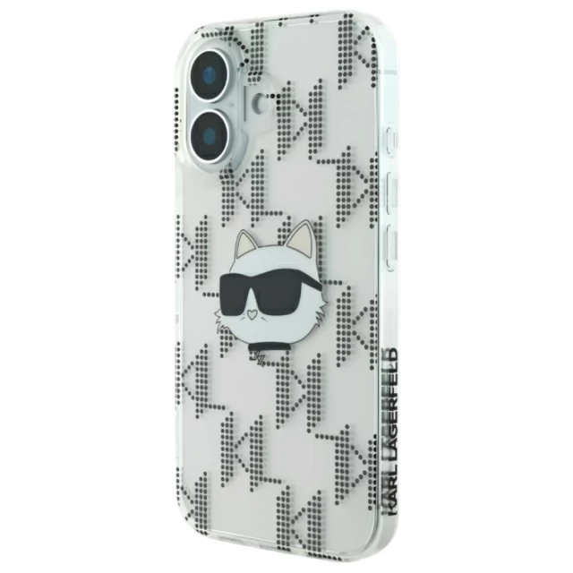 Чехол Karl Lagerfeld IML Choupette Head & Monogram для iPhone 16 Transparent (KLHCP16SHKLPCHT)