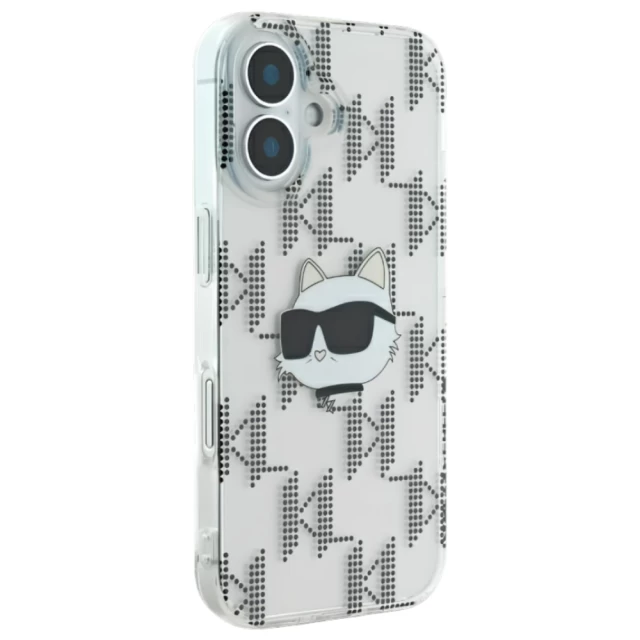 Чехол Karl Lagerfeld IML Choupette Head & Monogram для iPhone 16 Transparent (KLHCP16SHKLPCHT)