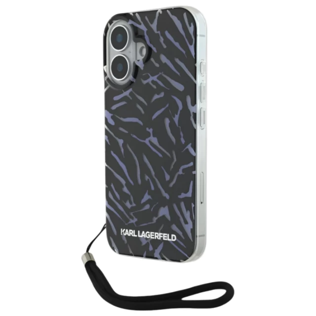 Чехол Karl Lagerfeld IML Zebra Pattern & Cord для iPhone 16 Purple (KLHCP16SHZBPKCCU)