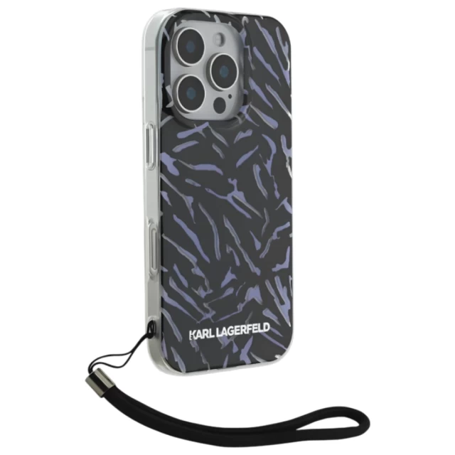 Чохол Karl Lagerfeld IML Zebra Pattern & Cord для iPhone 16 Pro Max Purple (KLHCP16XHZBPKCCU)