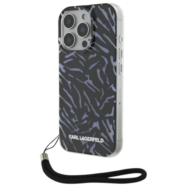 Чохол Karl Lagerfeld IML Zebra Pattern & Cord для iPhone 16 Pro Max Purple (KLHCP16XHZBPKCCU)