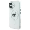 Чехол Karl Lagerfeld IML Metal Choupette Head для iPhone 16 White with MagSafe (KLHMP16SHLSCHH)