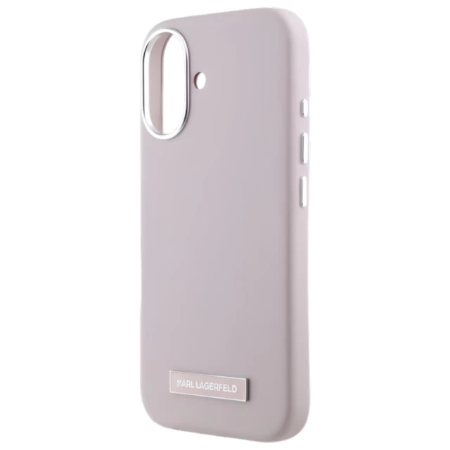 Чохол Karl Lagerfeld FW Metal Plate для iPhone 16 Pink with MagSafe (KLHMP16SPGMSRPP)