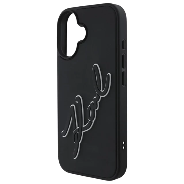 Чохол Karl Lagerfeld 3D Rubber Bicolor Signature для iPhone 16 Black (KLHCP16S3DRKSDLK)