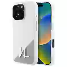 Чохол Karl Lagerfeld Silicone Shadow Metal Initial для iPhone 16 Pro Max White with MagSafe (KLHMP16XSCMKMPCH)