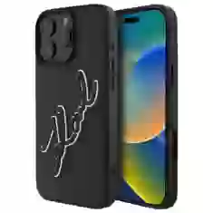 Чохол Karl Lagerfeld 3D Rubber Bicolor Signature для iPhone 16 Pro Max Black (KLHCP16X3DRKSDLK)