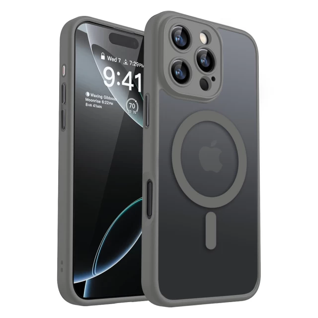 Чехол ROCK Guard Touch Magnetic Protection Case Anti-drop Lens Protection для iPhone 16 Pro Gray with Magnetic