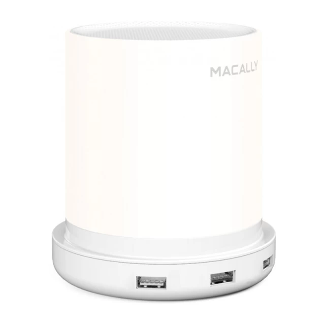 Сетевое зарядное устройство Macally с LED лампой и четырмя зарядными USB портами White (LAMPCHARGE-EU)