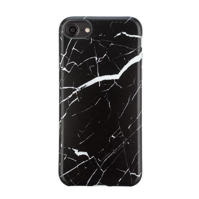 Чохол силіконовий для iPhone 7/8 Marble Black Glass