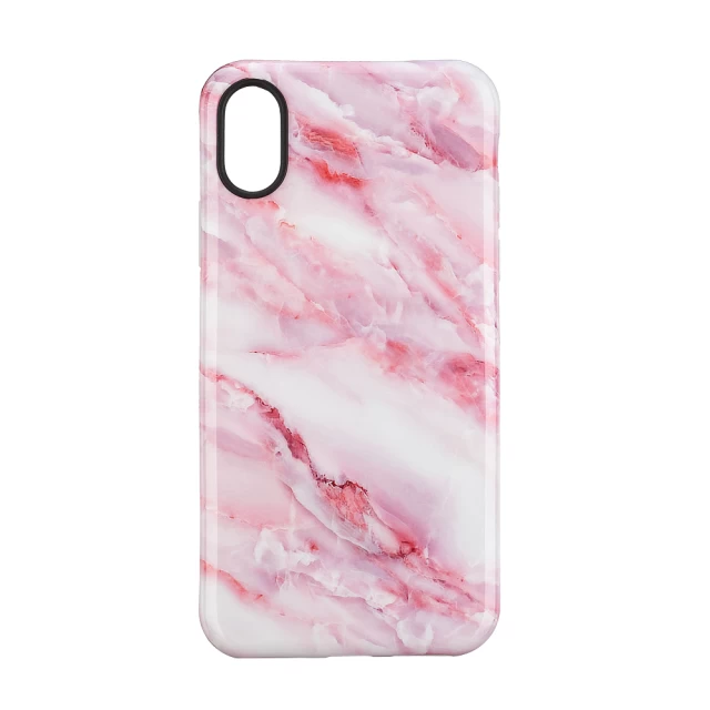 Чехол силиконовый для iPhone X/XS Marble Pink Caramel