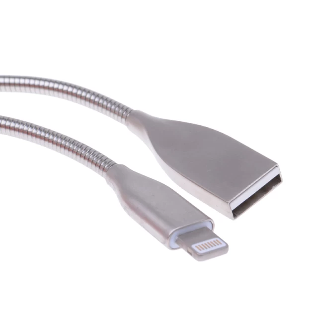 Кабель UPcable Lightning - USB Spring Series срібний 1 м