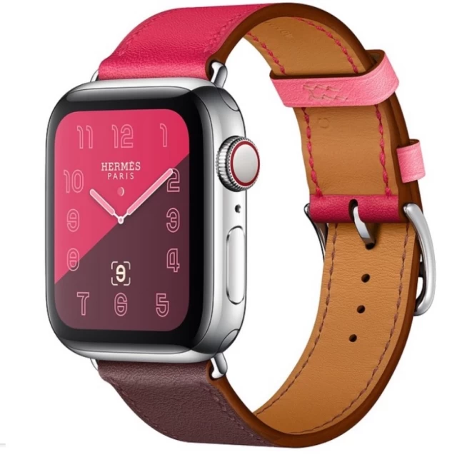 Ремешок Upex Single Tour для Apple Watch 41 | 40 | 38 mm Bordeaux/Rose Extreme/Rose Azalee Swift Leather