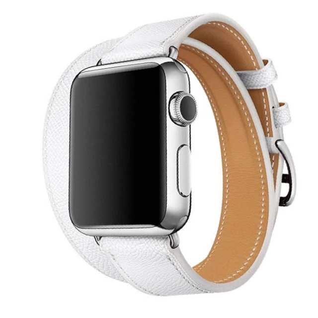 Ремешок Upex Double Tour для Apple Watch 41 | 40 | 38 mm White Epsom Leather