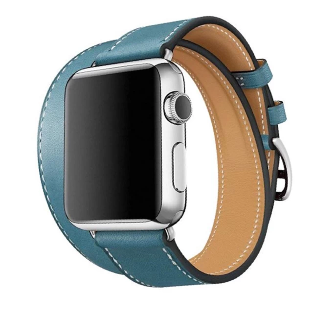 Ремінець Upex Double Tour для Apple Watch 41 | 40 | 38 mm Light Blue Swift Leather