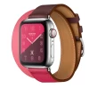 Ремешок Upex Double Tour для Apple Watch 41 | 40 | 38 mm Bordeaux/Rose Extreme/Rose Azalee Swift Leather