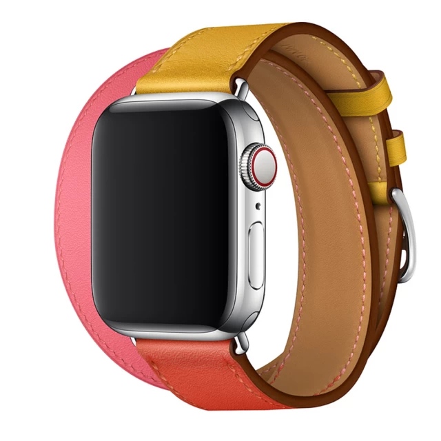 Ремінець Upex Double Tour для Apple Watch 41 | 40 | 38 mm Ambre/Capucine/Rose Azalee Swift Leather