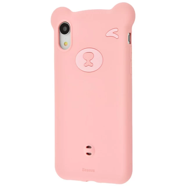 Чехол силиконовый Bear Silicone Case для iPhone XR Pink (WIAPIPH61-BE04)