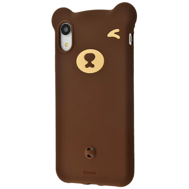 Чехол силиконовый Bear Silicone Case для iPhone XR Brown (WIAPIPH61-BE08)
