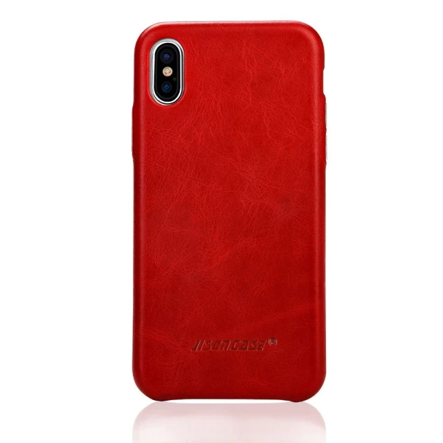Чехол Jisoncase для iPhone X Leather Red (JS-IPX-05A30)