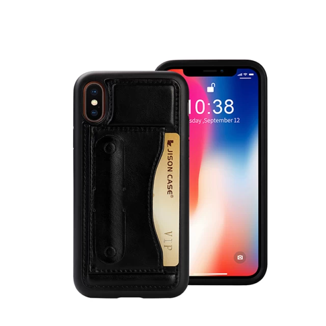 Чохол-гаманець Jisoncase для iPhone X Black (JS-IPX-08M10)