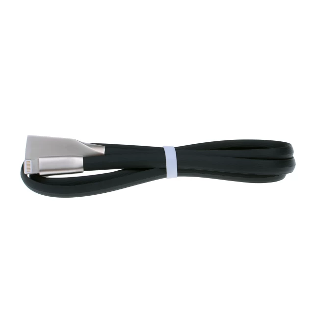 Кабель UPcable Lightning - USB Flat Series чорний 1 м