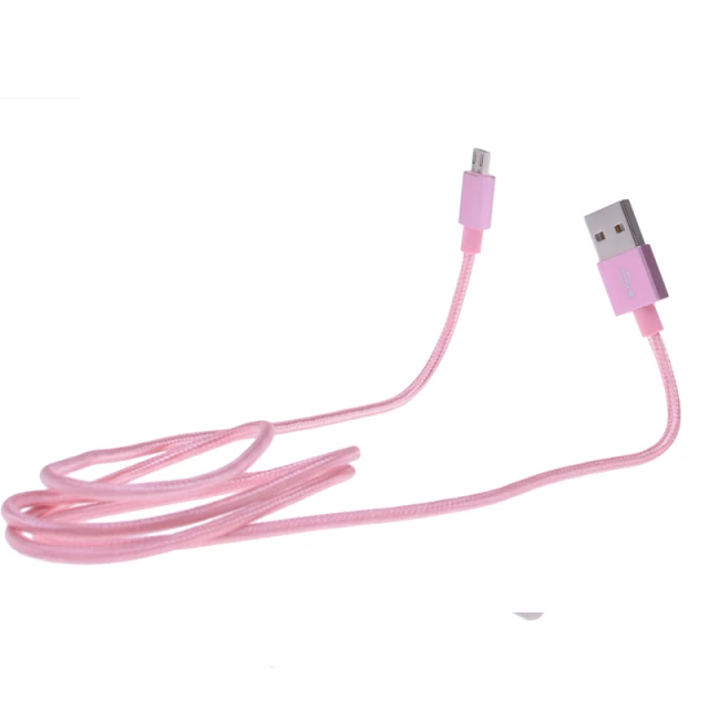 Кабель UPcable Micro USB - USB Braided Series рожевий 1 м