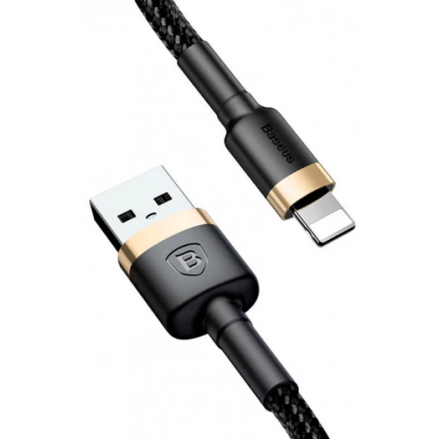 Кабель Baseus Kevlar Cable USB for Lightning 2A 0.5M Gold+Black (CALKLF-AV1)