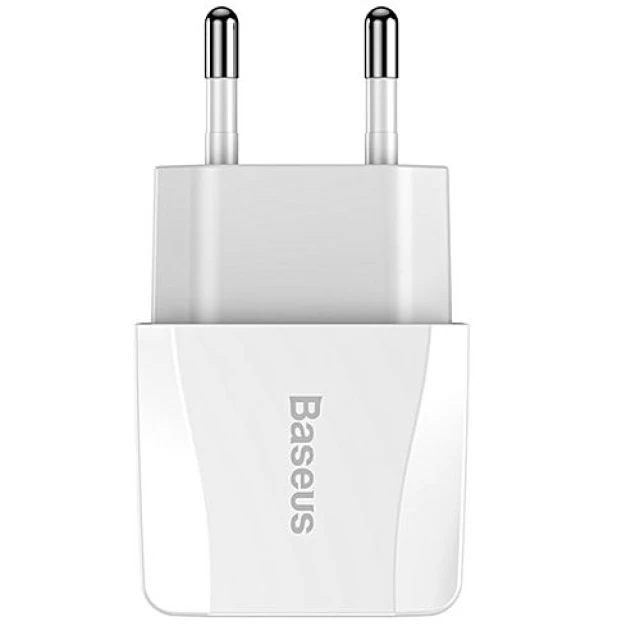 Мережевий зарядний пристрій Baseus Mini Dual-U 2xUSB-A White (268227)