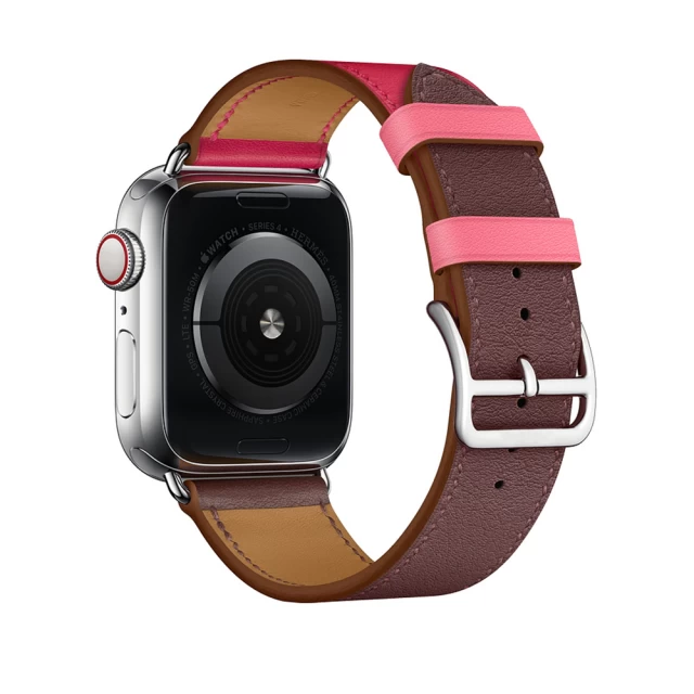 Ремешок Upex Single Tour для Apple Watch 41 | 40 | 38 mm Bordeaux/Rose Extreme/Rose Azalee Swift Leather