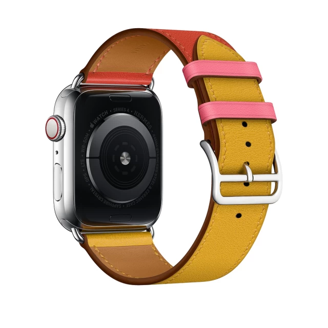 Ремінець Upex Single Tour для Apple Watch 41 | 40 | 38 mm Ambre/Capucine/Rose Azalee Swift Leather