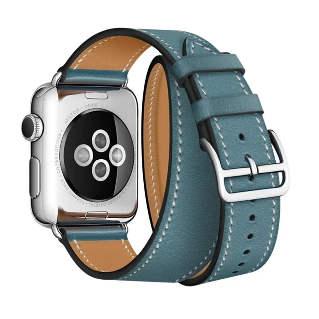 Ремінець Upex Double Tour для Apple Watch 41 | 40 | 38 mm Light Blue Swift Leather