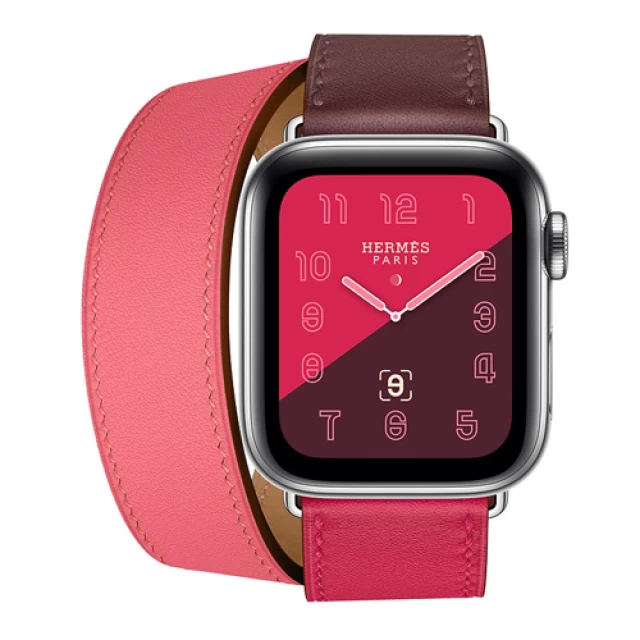 Ремінець Upex Double Tour для Apple Watch 41 | 40 | 38 mm Bordeaux/Rose Extreme/Rose Azalee Swift Leather