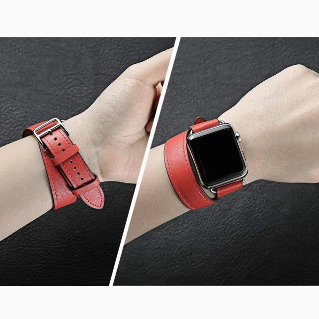 Ремінець Upex Double Tour для Apple Watch 49 | 45 | 44 | 42 mm Red Swift Leather