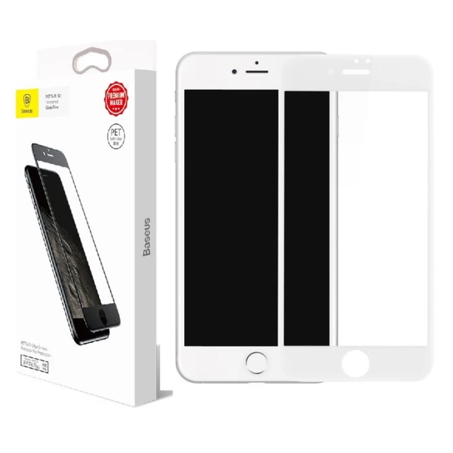 Защитное стекло iPhone 7/8 Baseus PET Soft 0.2mm White (SGAPIPH8N-BPE01)