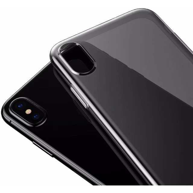 Чохол силіконовий Baseus Simple Series для iPhone X Transparent Black (ARAPIPHX-B01)