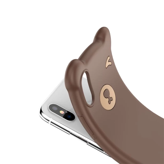 Чехол силиконовый Bear Silicone Case для iPhone X/XS Brown (WIAPIPH58-BE08)